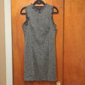 LOFT Gray Textured Mini Dress